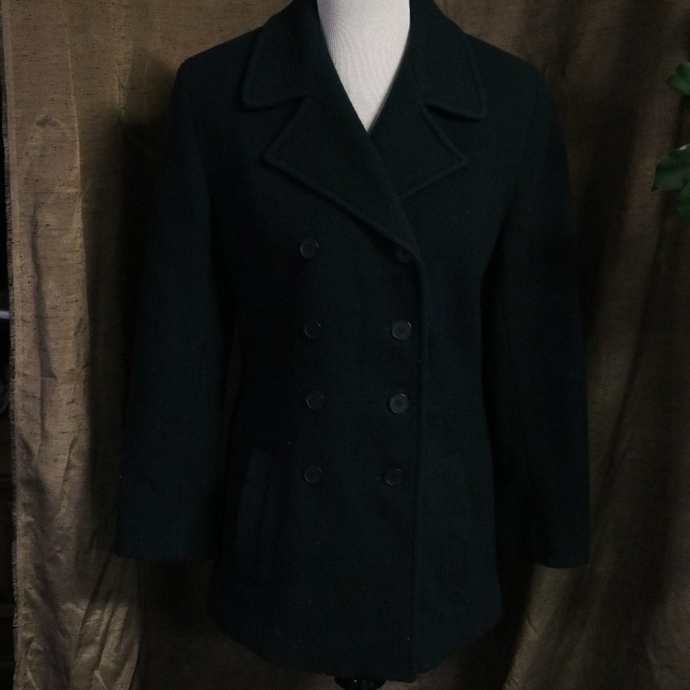 Jason Kole Green 80% Wool Pea Coat #526